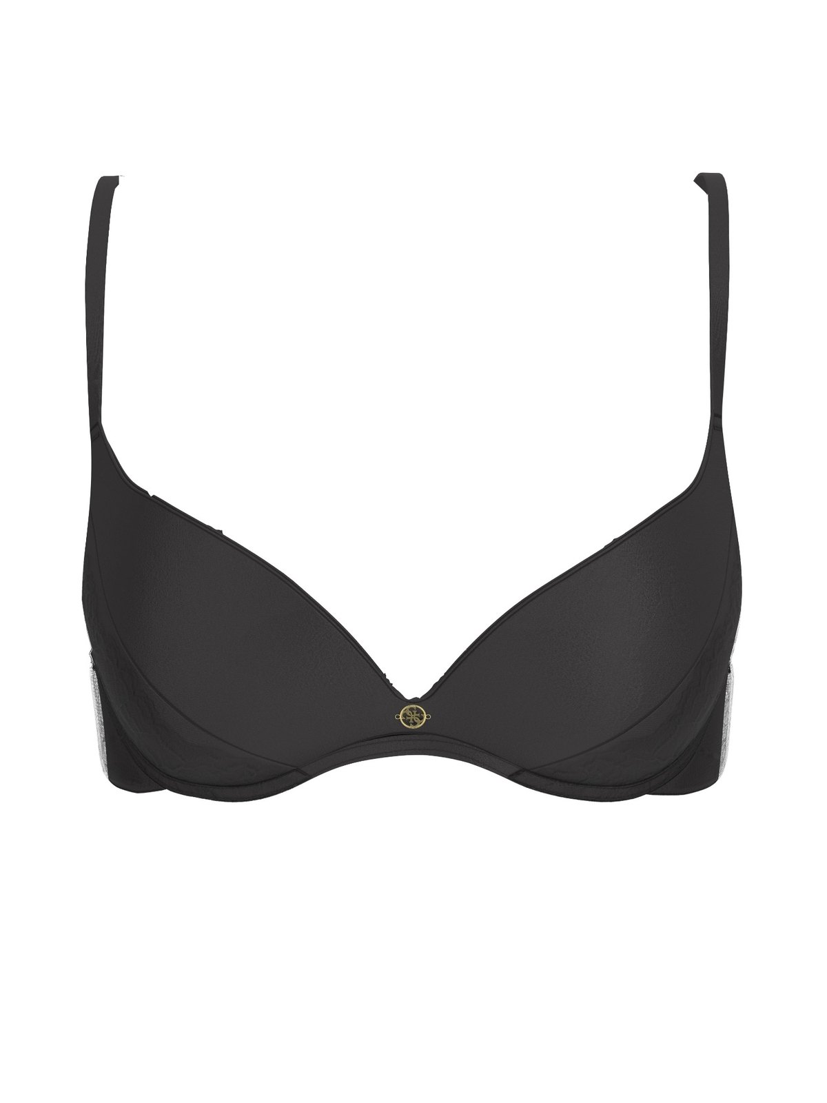 flatlay of a black bra